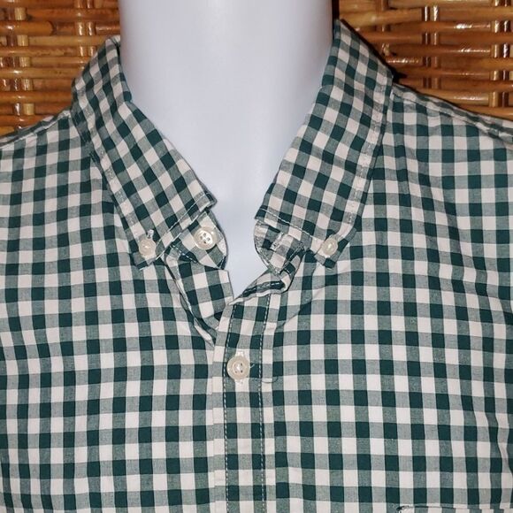 Gap Plaid Green White Shirt XL - Picture 4 of 5